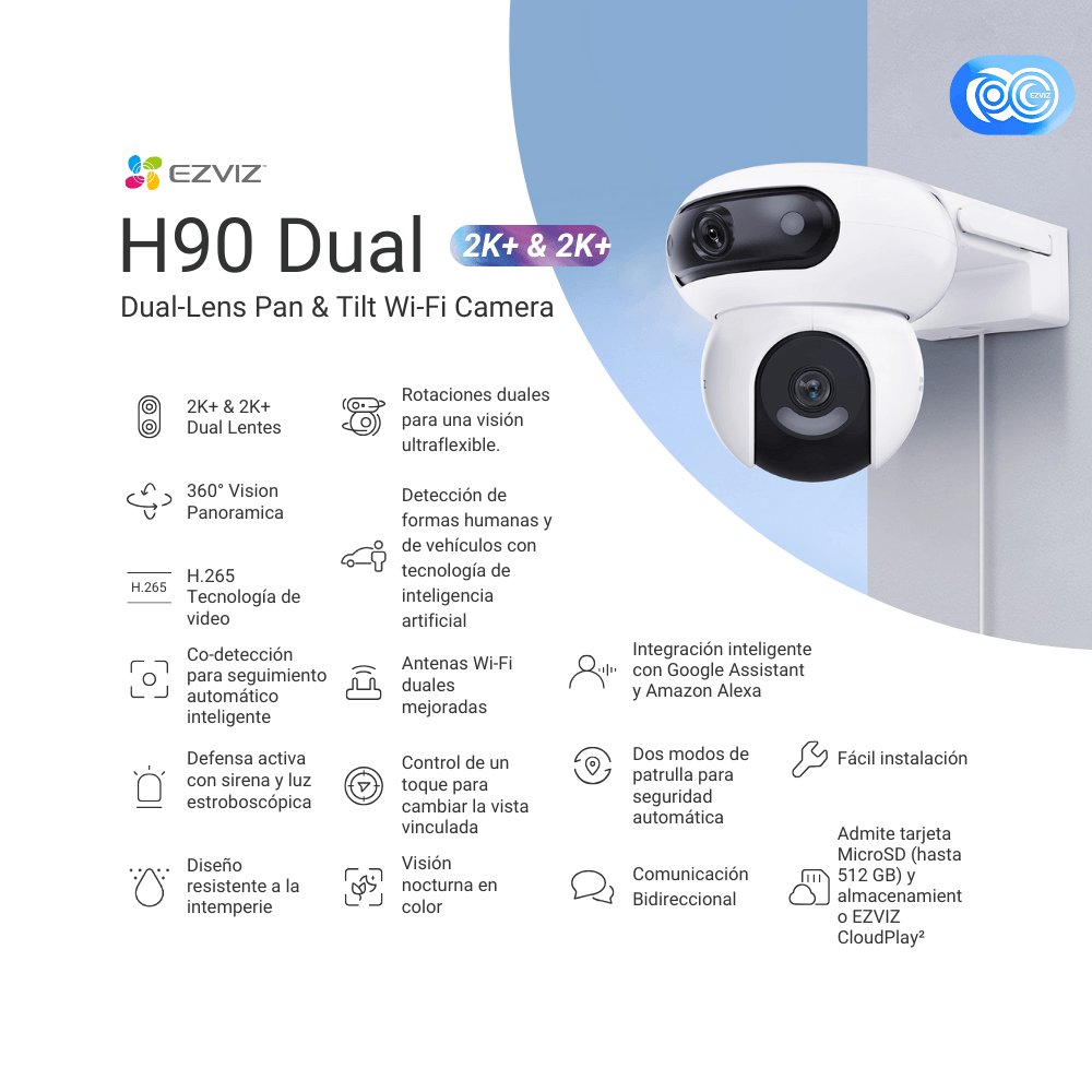 Cámara H90 EZVIZ DUAL 2K