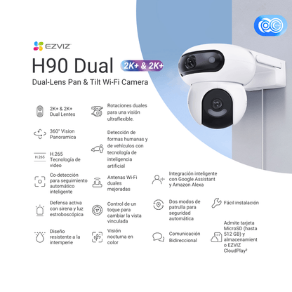 Cámara H90 EZVIZ DUAL 2K